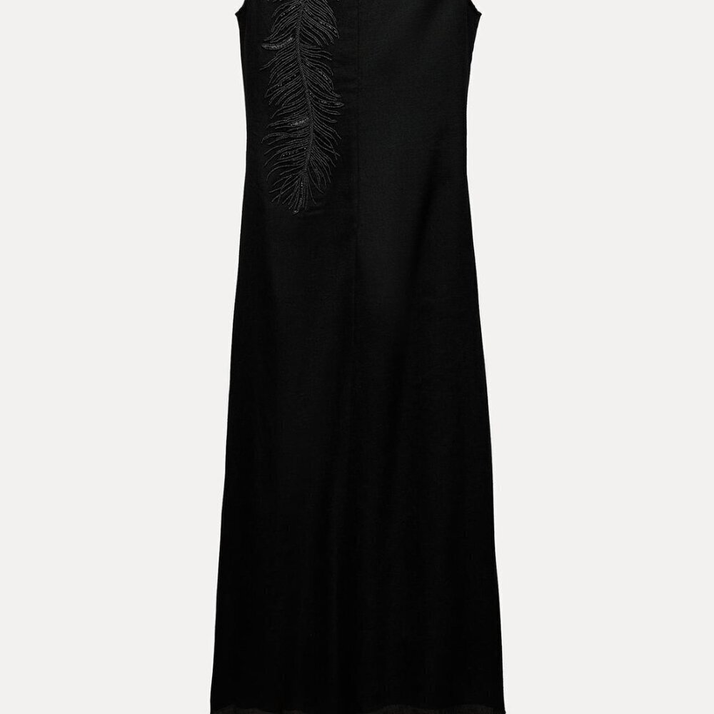 ZARA EMBROIDERED MIDI DRESS ZW COLLECTION Size Medium NEW WITH TAG! - Picture 7 of 10